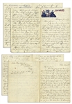 Letter Lot With Battle of Gum Swamp Content -- ...Standing up [Col. Richter] looked over the breast works and gave some commands, when a bullet entered his breast and he died instantly...