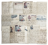 Letter Lot by Two Civil War Soldiers -- ''...the rebel cavaliers did brave our pickets...It was about 4,000 men together and it was so still that you can hear a pin fall...''