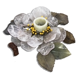 Marlene Dietrich Personally Owned Candle Holder Made of Carved Rose Quartz Crystals & Jade
