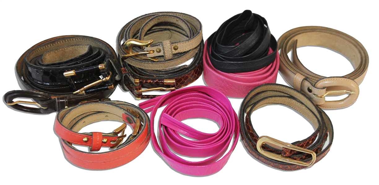 Greta Garbo Owned Collection of Ten Leather Belts