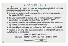 SAG Union Card Belonging to Football Legend & Actor Bubba Smith