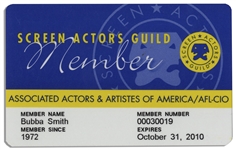 SAG Card Belonging to Football Legend & Actor Bubba Smith