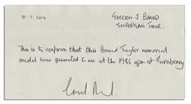 PGA Braid Taylor Memorial Medal From 1986 -- Awarded to Gordon J. Brand -- One of the Most Prestigious PGA Awards, Given to the Highest Finishing PGA Member of the British Open