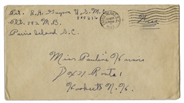 Rene Gagnon Signed Envelope From 1943 While a WWII Marine -- S.W.A.S.K. to His Girlfriend