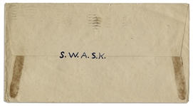 Rene Gagnon Signed Envelope From 1943 While a WWII Marine -- ''S.W.A.S.K.'' to His Girlfriend
