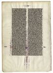 Medieval Vellum Bible Leaf -- Scrollwork From 1250 A.D.