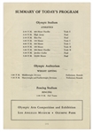 Olympics Program for the 1932 Summer Games in Los Angeles -- Program for 31 July 1932 Events