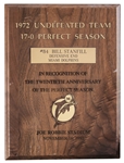 Miami Dolphins 1972 Undefeated Season Plaque