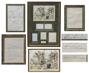 Andrew Carnegie Lot of 3 Signed Items in Framed Presentation -- Includes Autograph Letter Signed, Letter Signed & Signature