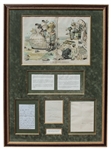 Andrew Carnegie Lot of 3 Signed Items in Framed Presentation -- Includes Autograph Letter Signed, Letter Signed & Signature