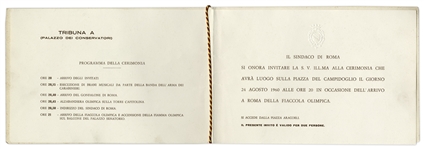 1960 Olympic Torch Program -- Celebrating the Arrival of the Olympic Torch in Rome on 24 August 1960