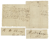 Roger B. Taney Autograph Document Twice-Signed -- Former Chief Justice of the Supreme Court Who Held Court During the Dred Scott Decision