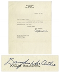 WWII General Douglas MacArthur Typed Letter Signed From 1964 -- Written 2 Months Before His Death