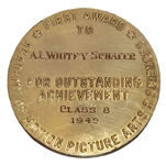 Incredibly Rare Oscar Medal for Still Photography Awarded to A.L. Schafer for 1941-1942