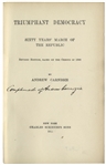 Andrew Carnegie Signed Copy of His Book ''Triumphant Democracy''