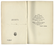 Andrew Carnegie Signed Copy of His Book ''Triumphant Democracy''