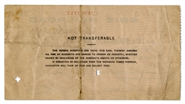 1904 Erie Railroad Employee Pass