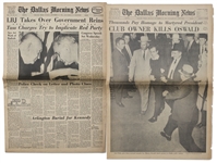The Dallas Morning News Announces CLUB OWNER KILLS OSWALD & Second Paper LBJ Takes Over Government Reins