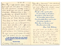 Charles ''Tex'' Watson Autograph Letter Signed From Prison -- ''...We have overcome THE LIE OF THE DEVIL...''