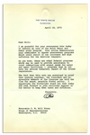 Richard Nixon Typed Letter Signed as President From 1973 -- ''...oppose unnecessary programs which could result in tax increases and high inflation for the American taxpayer...''
