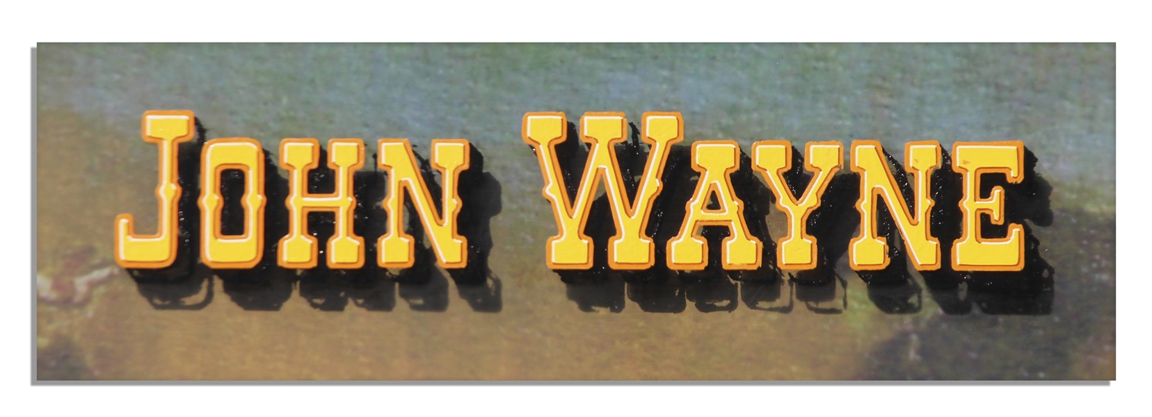 Large, Original Hand-Painted 33'' x 23'' Glass Movie Title Art Crediting John Wayne for ''How the West Was Won'' -- The Only John Wayne Glass Title Art Available
