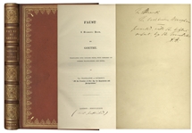 Scarce Copy of Faust Privately Printed & Inscribed by Its Translator Abraham Hayward -- Presentation Copy With No Auction Records