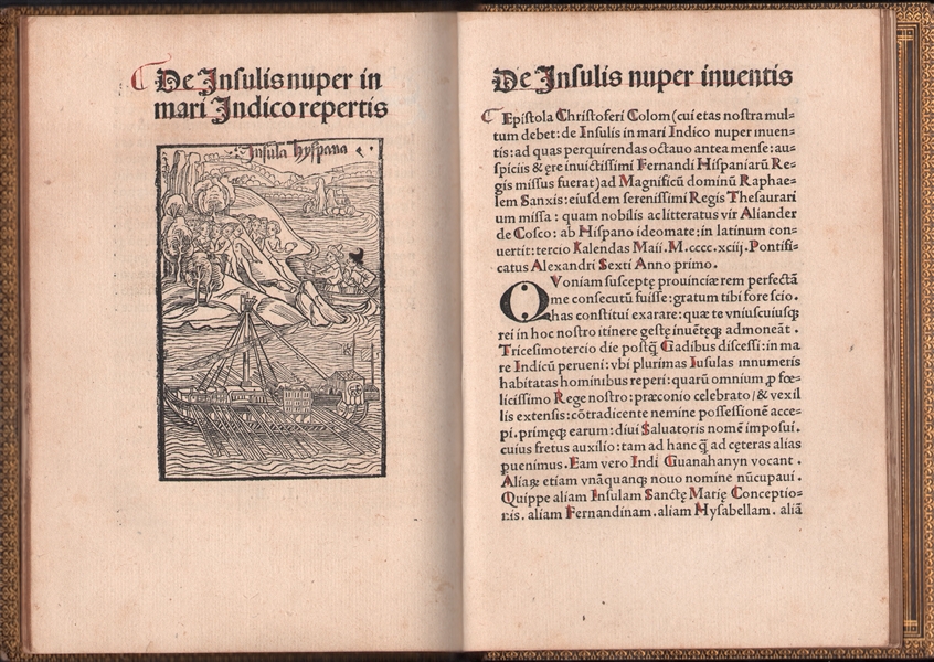 The First Account of the Discovery of the New World -- Christopher Columbus' 1494 Book With His Letter of the Discovery to Ferdinand & Isabella & Woodcuts of America
