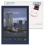 World Trade Center, New York City Full Color Postcard -- Postmarked 9/11/01