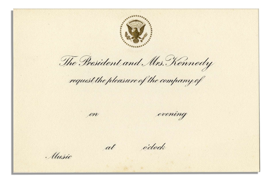 President John F. Kennedy Collection of White House Cards & Invitations