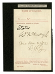 William McKinley Signed Form as Congressman