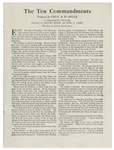 1923 Theater Brochure for Cecil B. DeMille's ''The Ten Commandments''