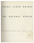 Frank Lloyd Wright Signed First Edition of ''The Natural House''