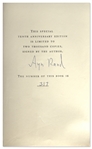Ayn Rand Signed ''Atlas Shrugged'' -- Her Magnum Opus -- Number 317 in a Special 10th Anniversary Edition Limited to 2,000