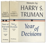 Harry Truman Signed 2 Volume Set of His ''Memoirs'' -- Each Volume Signed in Near Fine Condition
