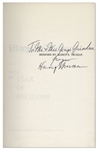 Harry Truman Signed 2 Volume Set of His ''Memoirs'' -- Each Volume Signed in Near Fine Condition