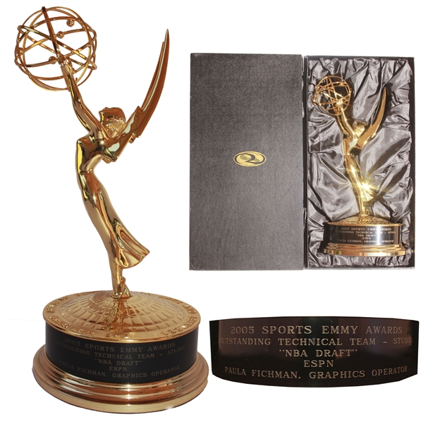 2005 Sports Emmy Awarded to ESPN for the NBA Draft -- Stunning, Near Fine Condition With Emmy Box