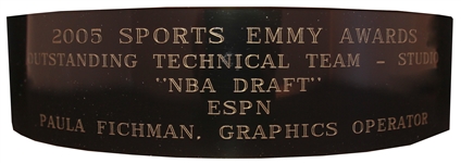 2005 Sports Emmy Awarded to ESPN for the NBA Draft -- Stunning, Near Fine Condition With Emmy Box