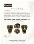 John Johnson's 1978-79 Seattle SuperSonics NBA Championship Ring -- Obtained Directly From His Estate