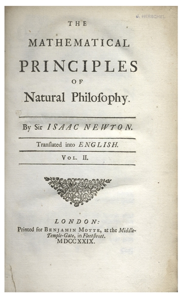 Rare First Edition of Sir Isaac Newton's ''The Mathematical Principles of Natural Philosophy'' -- Two Volume Set From 1729