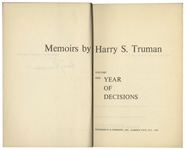Harry Truman Signed ''Memoirs'' -- Uninscribed -- With Rare Invitation Card to Attend the 1955 ''Autographing Party'' With Truman