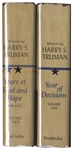 Harry Truman Signed ''Memoirs'' -- Uninscribed -- With Rare Invitation Card to Attend the 1955 ''Autographing Party'' With Truman