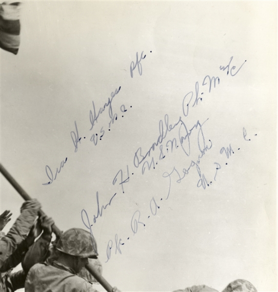 Iwo Jima Flag Raisers 8'' x 10'' Signed Photo -- Signed by John Bradley, Ira Hayes & Rene Gagnon -- From John Bradley's Estate