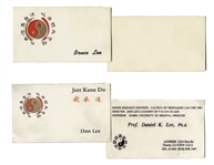 Bruce Lees Jeet Kune Do Business Card -- Also With Business Card of Bruces First Student Dan Lee