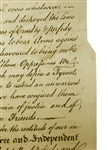1843 Force Declaration of Independence From Original Copper Plate