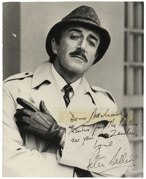 Lot of Interesting Items Related to Peter Sellers and the ''Pink Panther'' -- Includes Intriguing Autograph Letter Signed by Sellers & ''Revenge of the Pink Panther'' Script