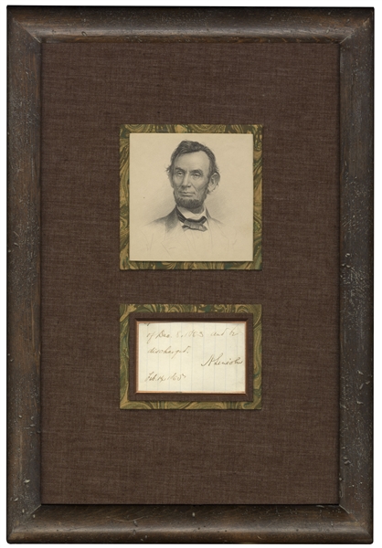 Abraham Lincoln Signature as President -- Lincoln Issues Amnesty to Confederate Soldier