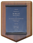 Bruce Lees National Karate Championship Plaque -- Awarded to Him & Very Scarce