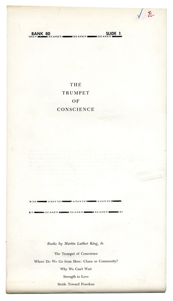 Galley Proofs for Martin Luther King Jr.'s Last Book, ''The Trumpet of Conscience''
