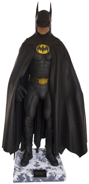 The Batsuit From Batman Returns Starring Michael Keaton -- Measures Over 6' Tall on Custom Display