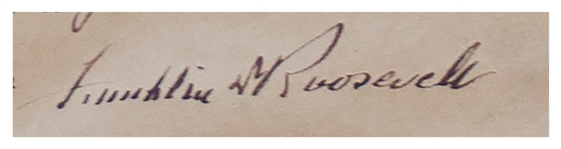 President Franklin D. Roosevelt Signed Portrait Engraving -- Measuring 18'' x 24''